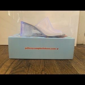 Jeffrey Campbell Petra Clear Mule Heels